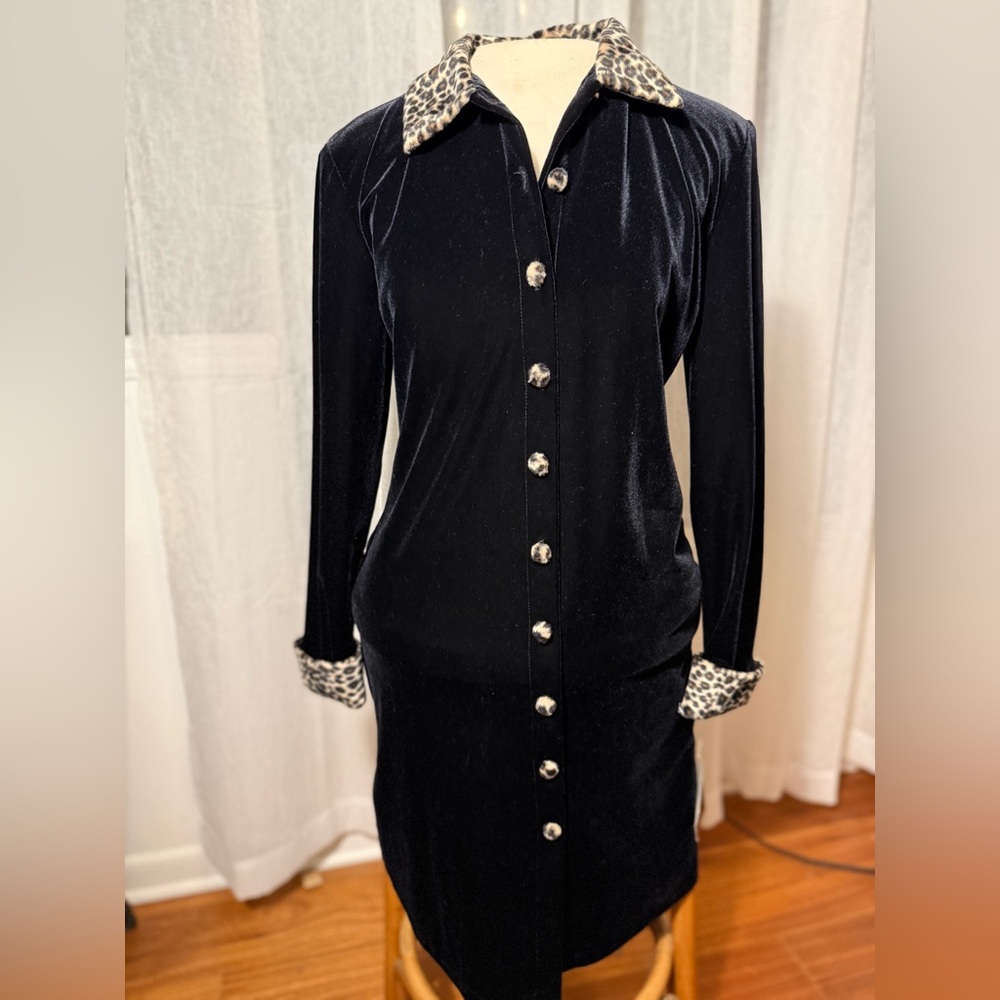 Ronni Nicole Black Dress with Leopard Cuffs